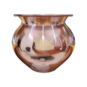 Pure Copper Kumkuma Kalash Handmade, Tamba Ka Lota for Puja, Yoga Aayurveda for Good Health Benefit - 450Ml