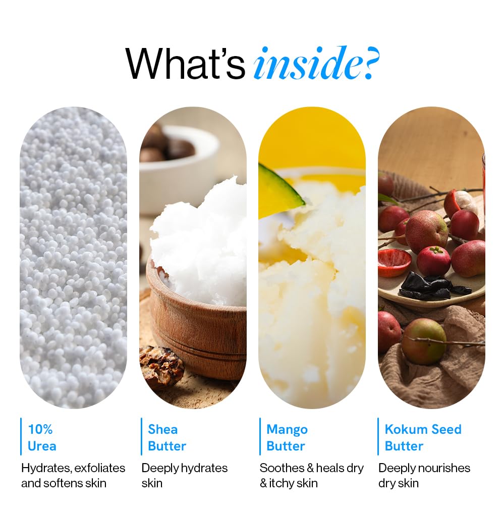 Be Bodywise 10% Urea Body Lotion 200ml | 48 Hour Dry Skin Relief | For Very Dry & Flaky Skin | With Ceramides, Kokum & Mango Seed Butter | Non-Greasy & Lightweight Formula