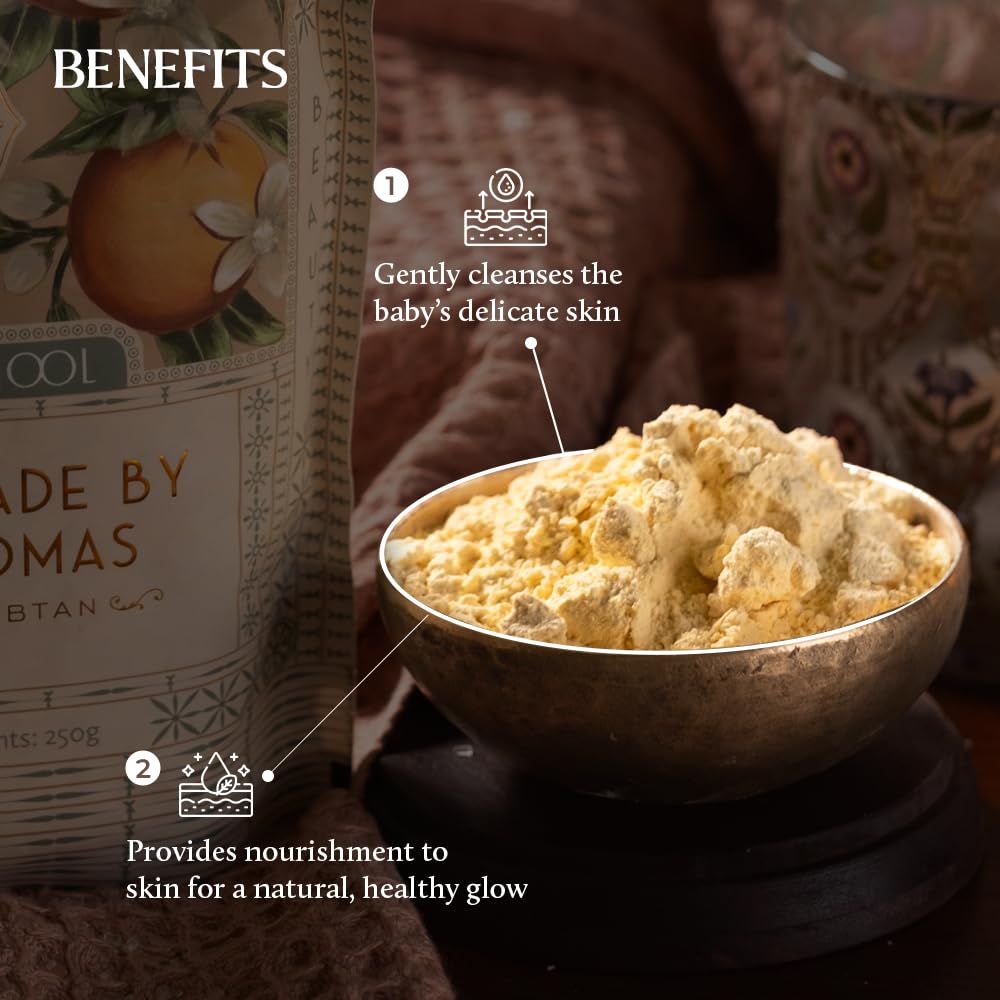 Rituals Handmade by Grandmas Baby Ubtan (Natural Bath Powder) | 250 Grams | Blend for Gentle Exfoliation & Nourished Skin | Ubtan for Kids | Baby Bath Powder for Glowing Skin, Tan Removal, & Skin Lightening| Pure & Natural Ingredients