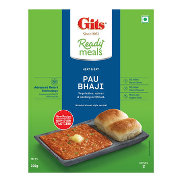 Ready to Eat Pav Bhaji, Pure Veg, Heat and Eat Indian Chaat, Microwaveable, 300g