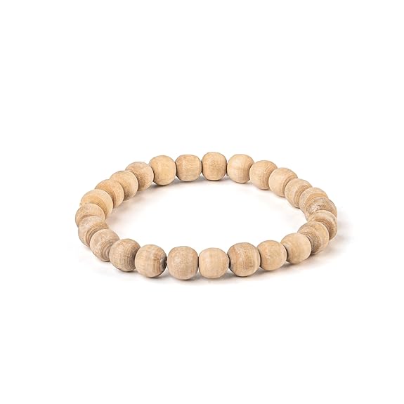 Tulsi Bracelet Original Certified | Premium Sacred Tulsi Wood Mala | 8mm Beads Stretchable Bracelet for Men & Women | Yoga, Meditation & Spiritual Healing Jewelry |1 Piece