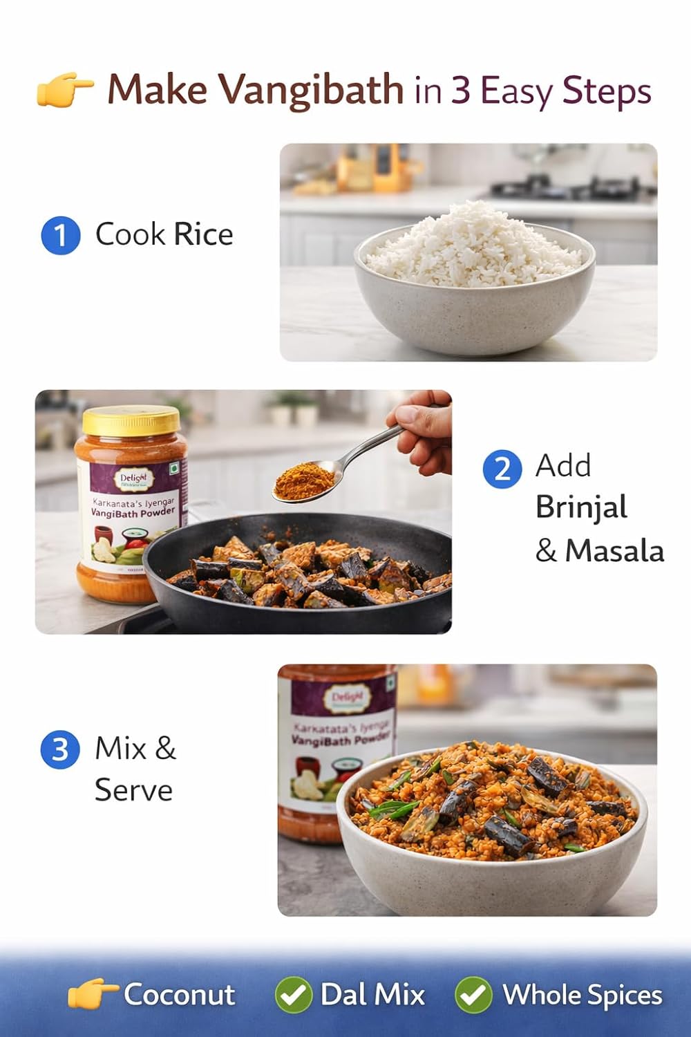 Karnataka Iyengar Vangibath Masala Powder 250g | Authentic Brinjal Rice Masala | Traditional South Indian Iyengar Recipe | Ready to Cook Spice Mix | No Added Preservatives
