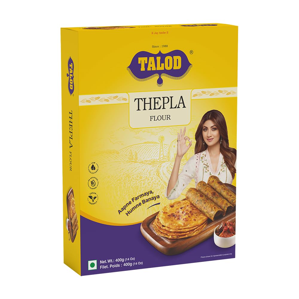 Thepla Flour Mix | Instant Soft & Tasty Thepla Premix | Healthy & Delicious | 100% Natural Ingredients, No Preservative | Authentic Homemade Taste | Quick Breakfast & Travel Snack (Pack of 2 X 400 g)