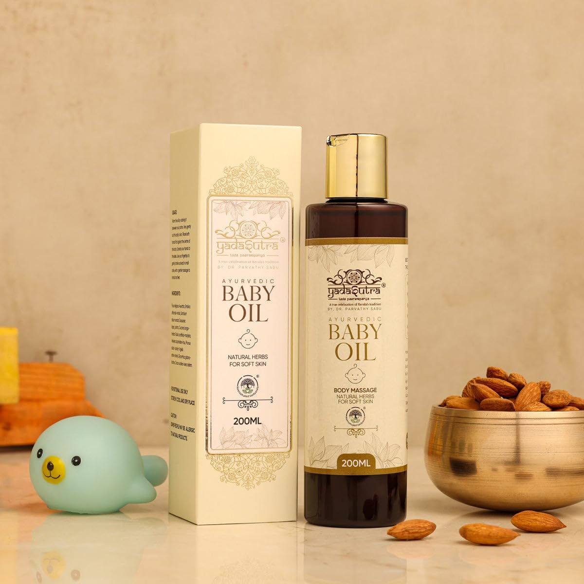 Ayurvedic Baby Massage Oil For Glowing Skin -200ML Natural Oil with Goodness of Sandalwood, Badam, Manjishta & Licorice Everyday Baby Skin Care
