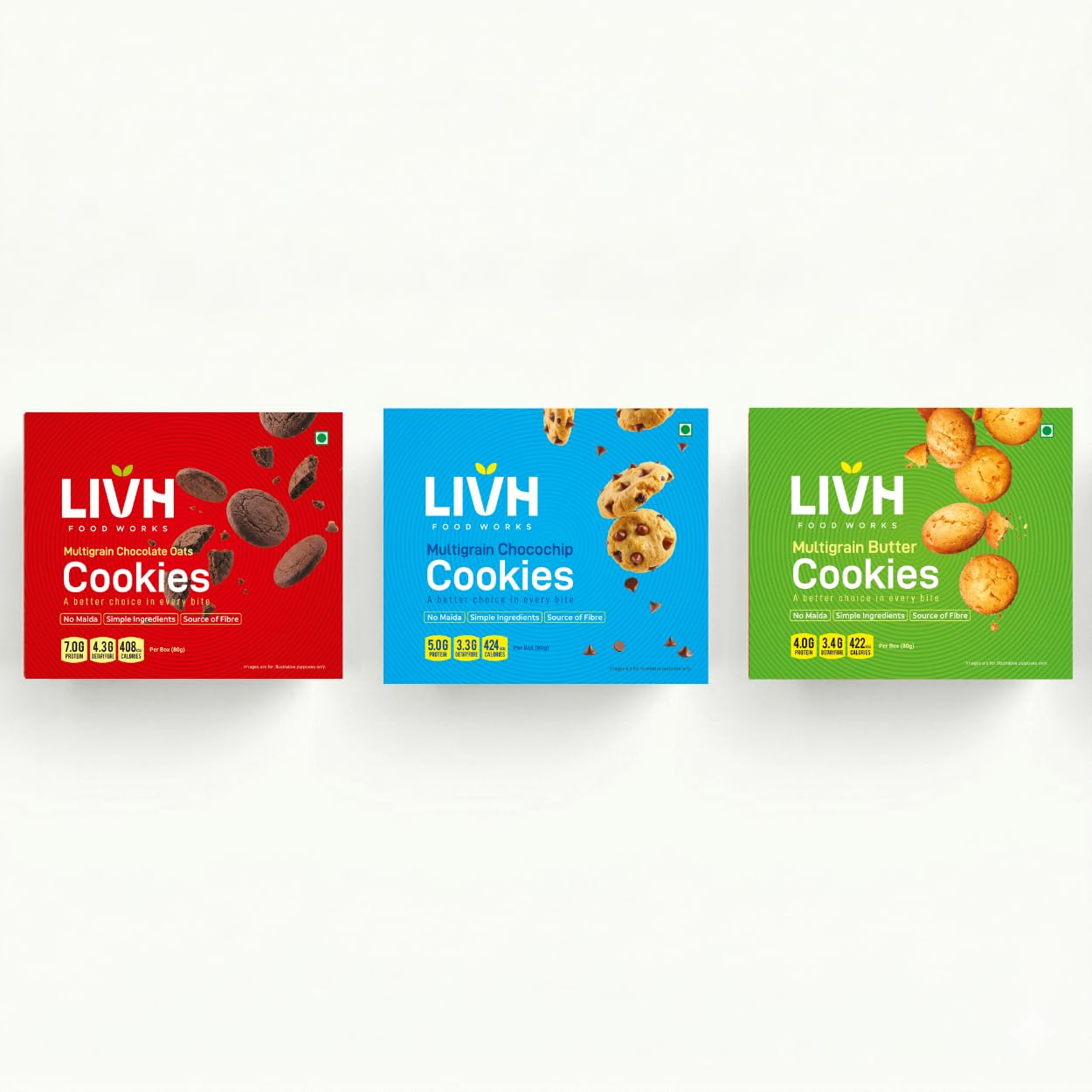 Assorted Premium Cookie Combo Pack - 12 Cookies (240g) | Chocolate Oats, Butter & Choco Chip | 3 Boxes x 4 Cookies | No Added Preservatives | Balanced sweetness | Real Butter | Everyday Snack | Bakery-Style & Freshly Baked