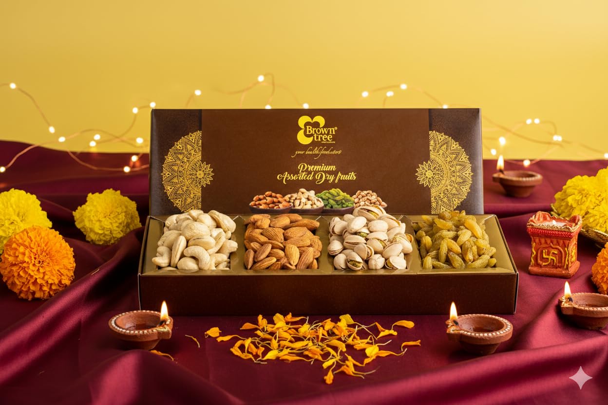 Premium 4p-150g|Fresh & Healthy Dry Fruits and Nuts for Coworkers,Relatives&Friends | Almond, Cashewnut, Salt Pista, Kishmish | Ideal gift box for all celebration| Corporate Gifts | Premium Dry Fruit Gift Hamper