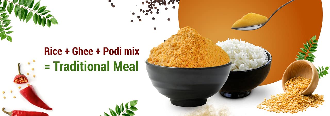 Andhra Pappu Podi (Rice Mix Powder) | Kandipodi, Premium & Organic | Healthy & Tasty Paruppu Podi | Ready To Cook Idly/Dosa Powder | Homemade Naturally South Indian Meals | Pack Of 1 | 200g
