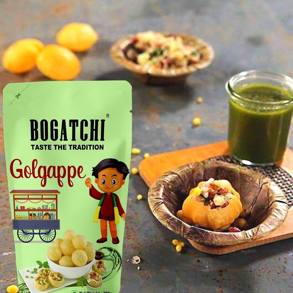 Ready-to-Eat Pani Puri Pellets 400g | Fry or Microwave Golgappa Papad | Instant Pani Poori Kit | Crispy & Hygienic Street Food Snack | Made with Premium Ingredients | Jumbo Family Pack