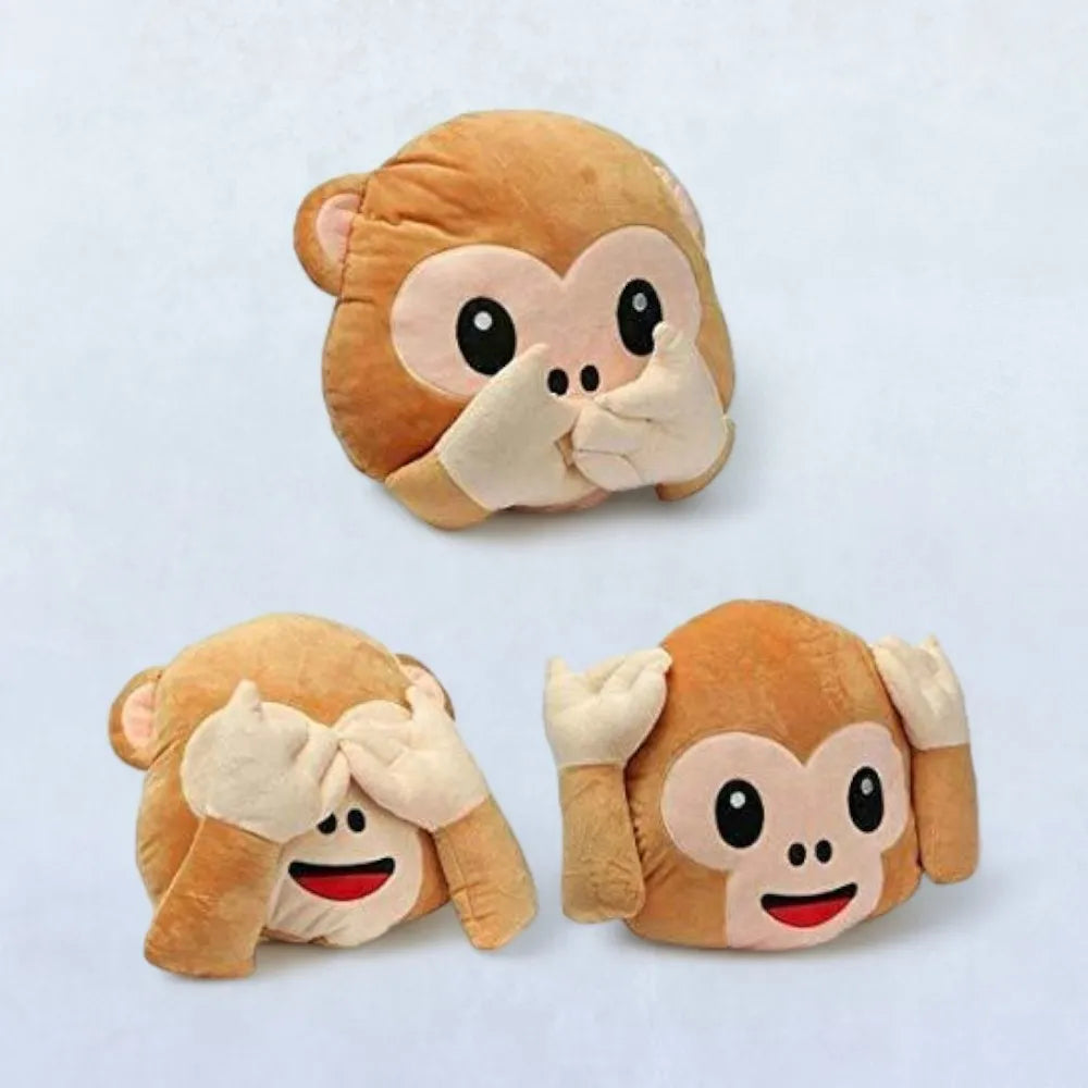 DearJoy Monkey Head Pillow Soft Toy Assorted Design - Brown