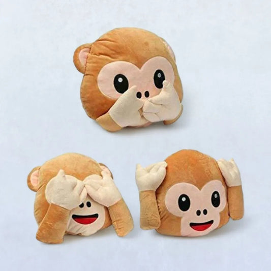 DearJoy Monkey Head Pillow Soft Toy Assorted Design - Brown
