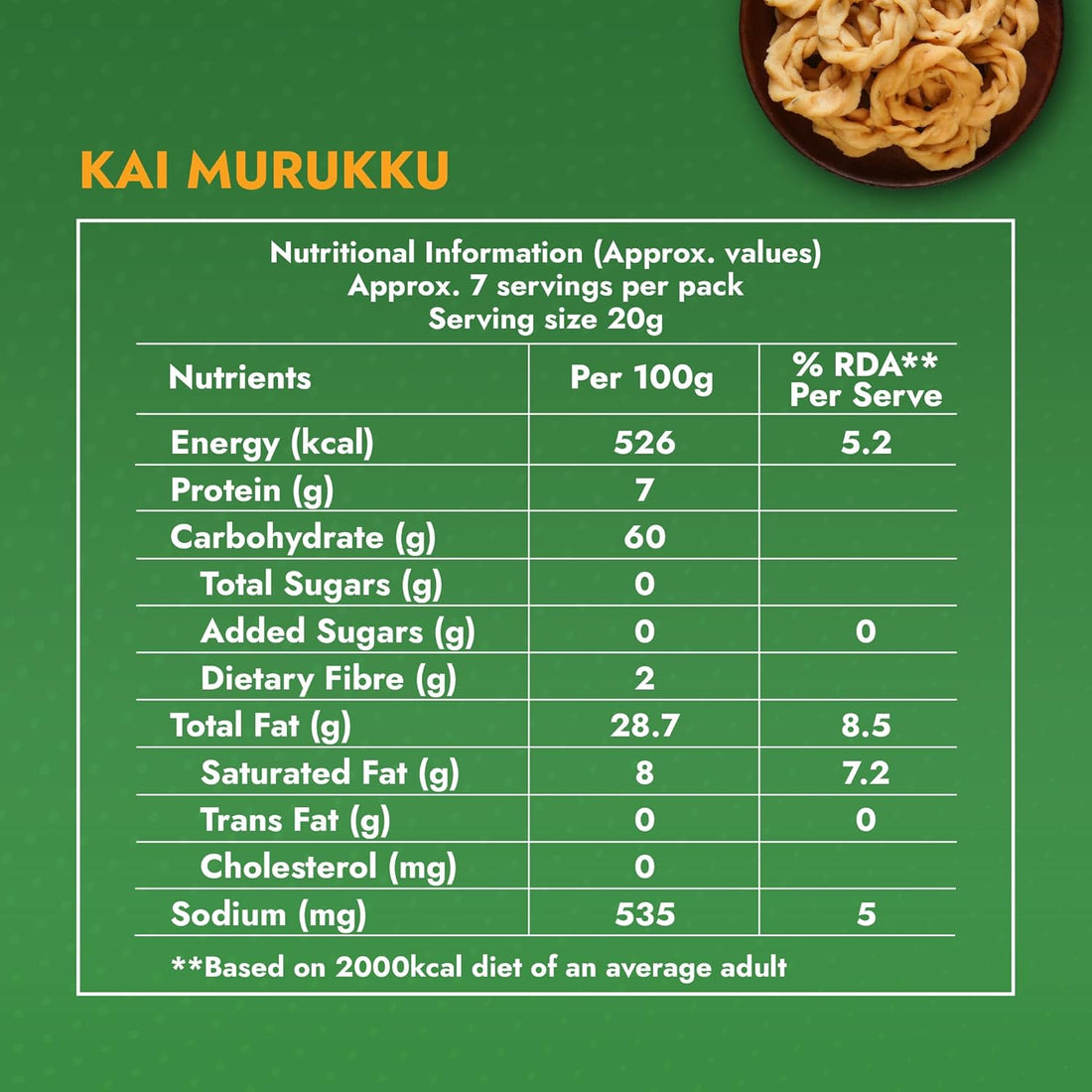 Kai Murukku - Pack of 2 (150g each) | No Palm Oil & Preservatives | Authentic South Indian Hand-Twisted Chakli | Crunchy & Delicious Namkeen | Tea Time Snack | Festive Special