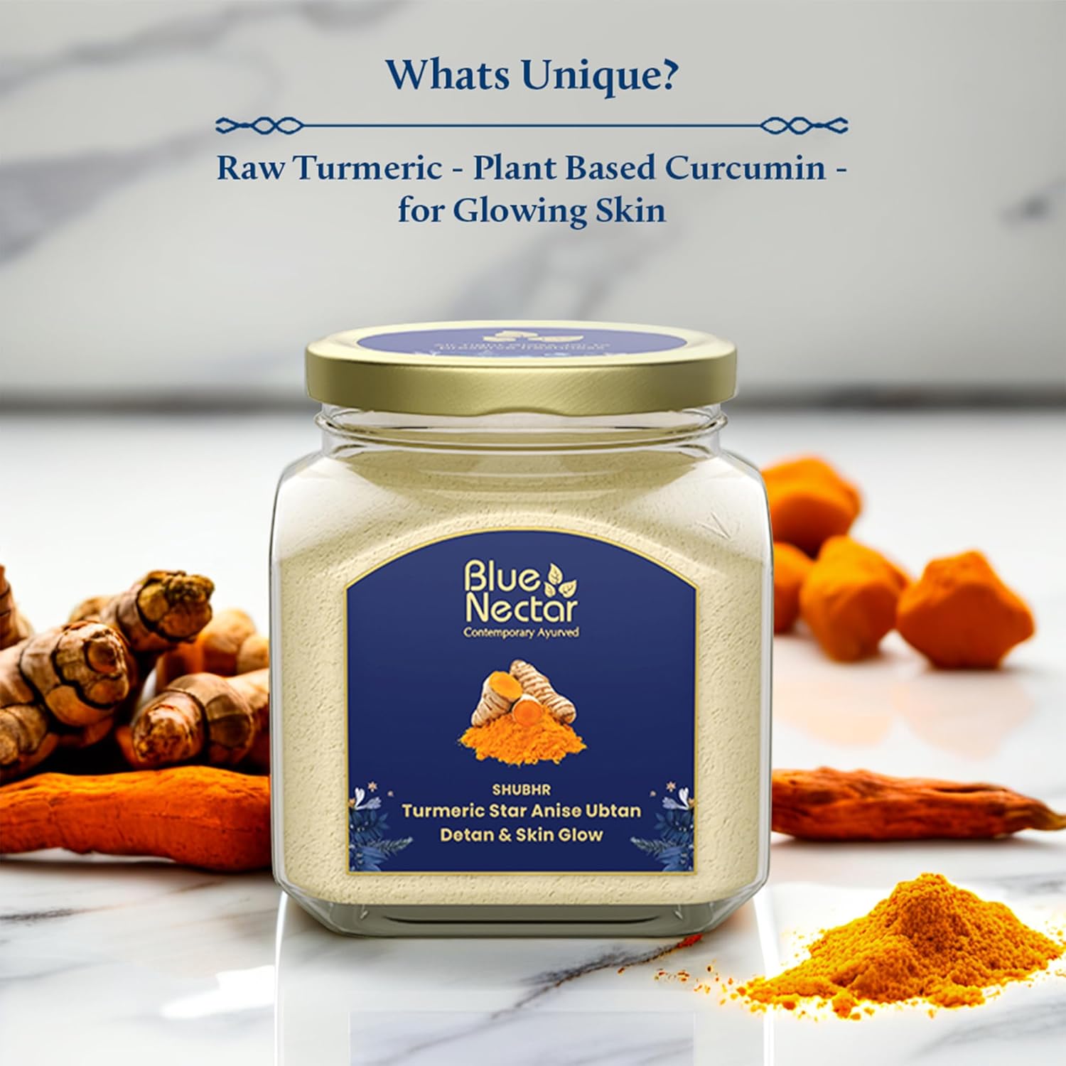 Turmeric Ubtan Face Pack Powder | Tan Removal Face Pack for Glowing Skin for Women & Men | Multani Mitti with Ayurvedic Herbs for Skin Brightening (9 Herbs, 115 g)
