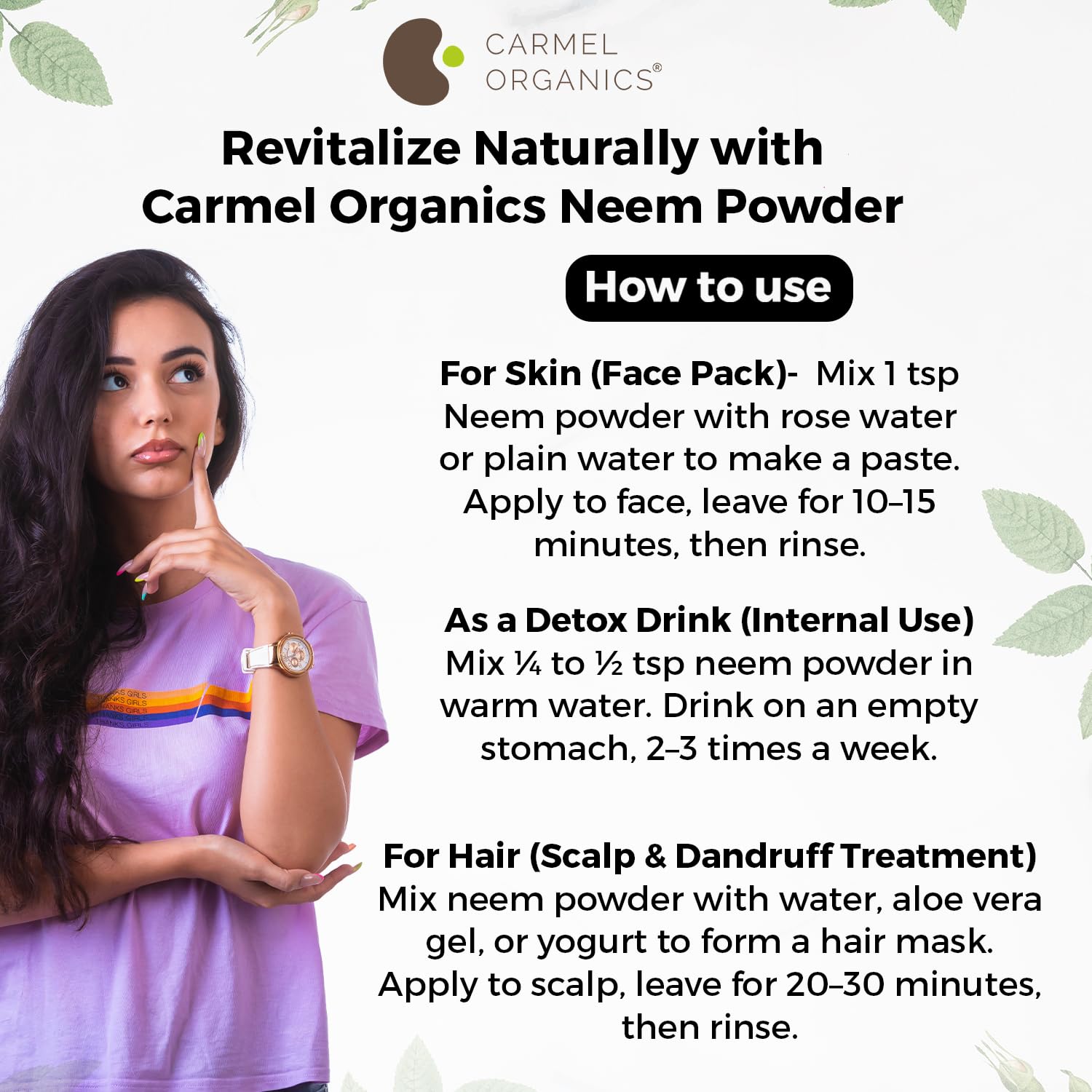 Neem Leaves Powder (340 Grams)(Pack of 1) | Jaivik Bharat Certified | Azadirachta Indica | Vembu Powder/Veppa Powder | Non-GMO | No Added Preservatives