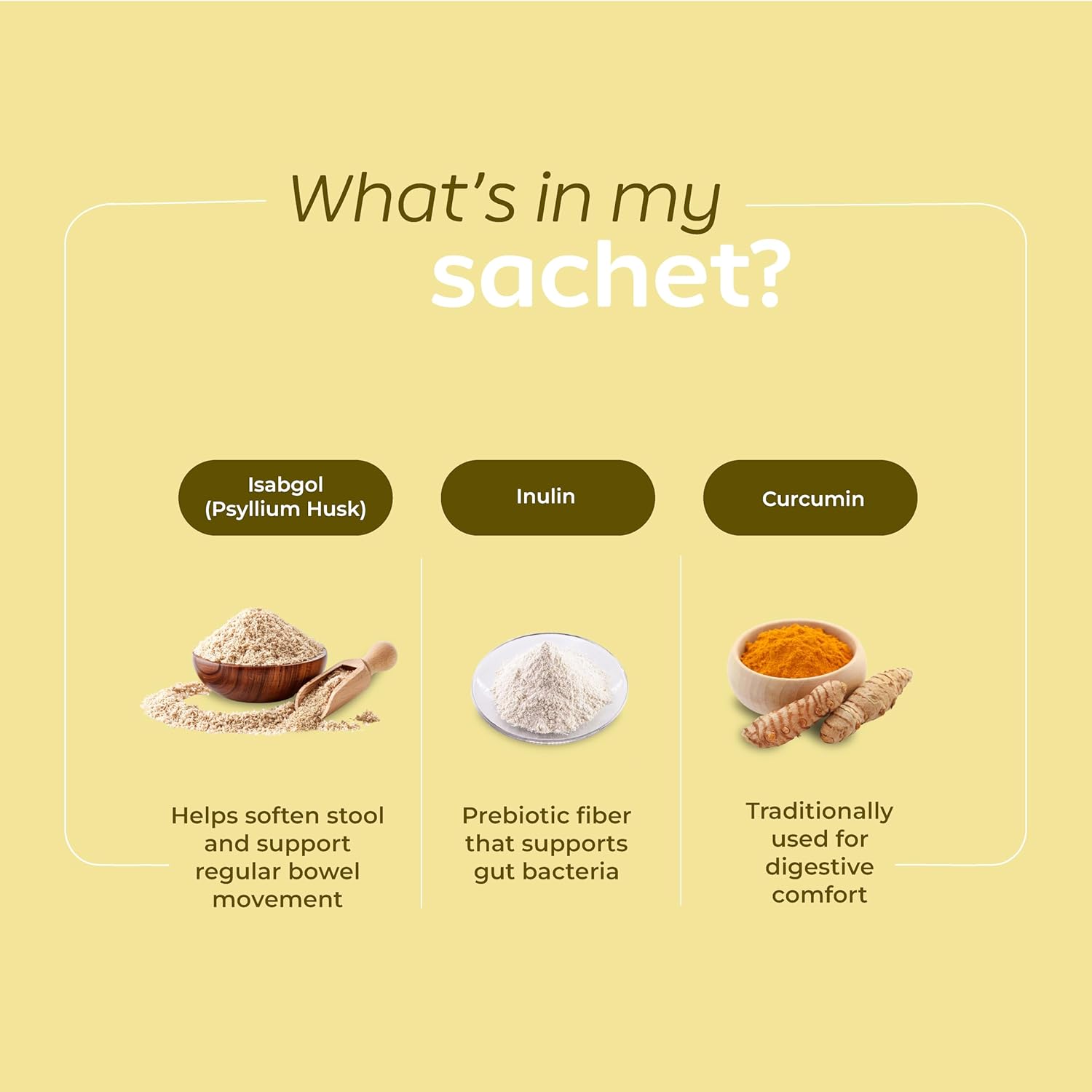 sabgol Powder | Psyllium Husk with Inulin & Curcumin | Fiber for Constipation relief & Bloating | Mango Peach Flavour | 6g x 20 Sachets