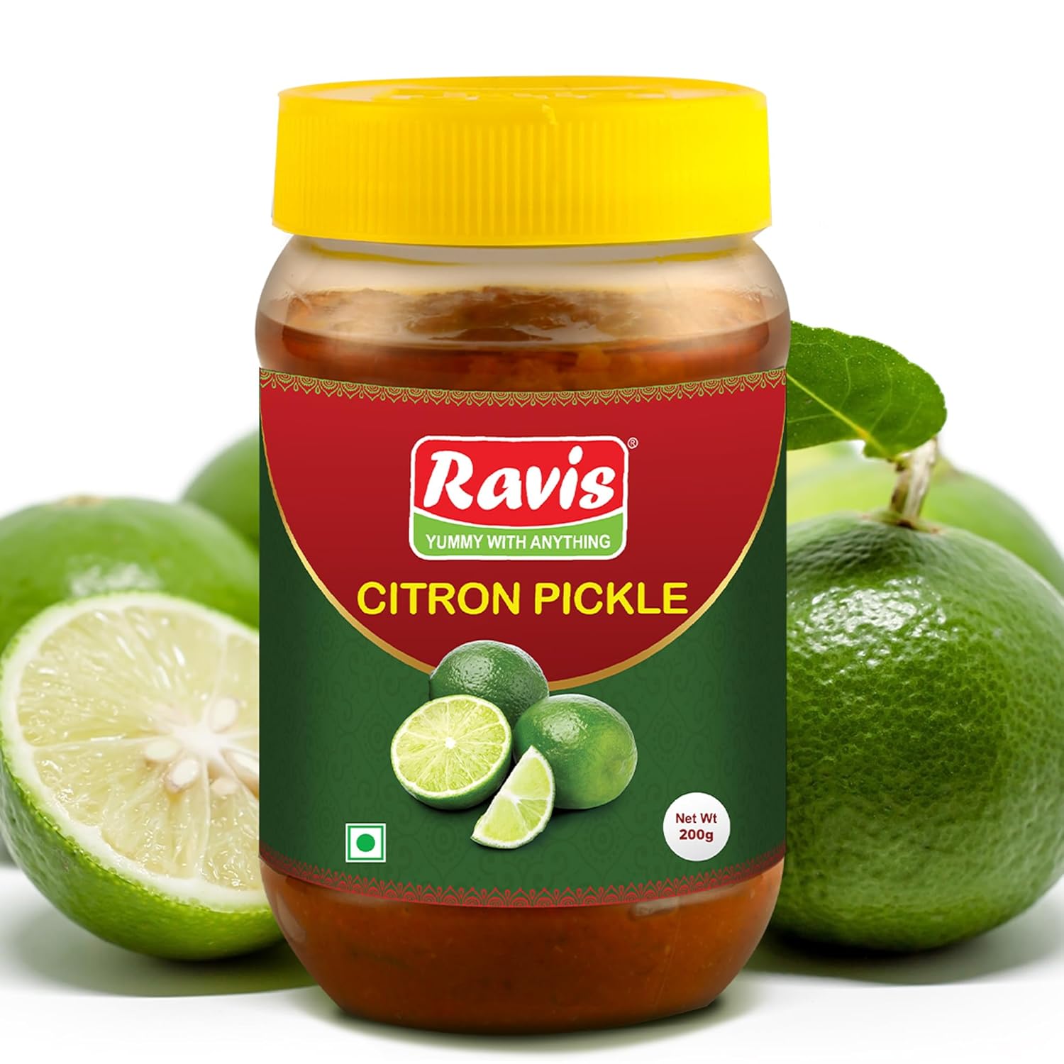 Citron Pickle | Traditional Homemade South Indian Nimbu Ka Achar | 100% Natural | Spicy & Tangy Taste Jar Achar (Citron - 200g)