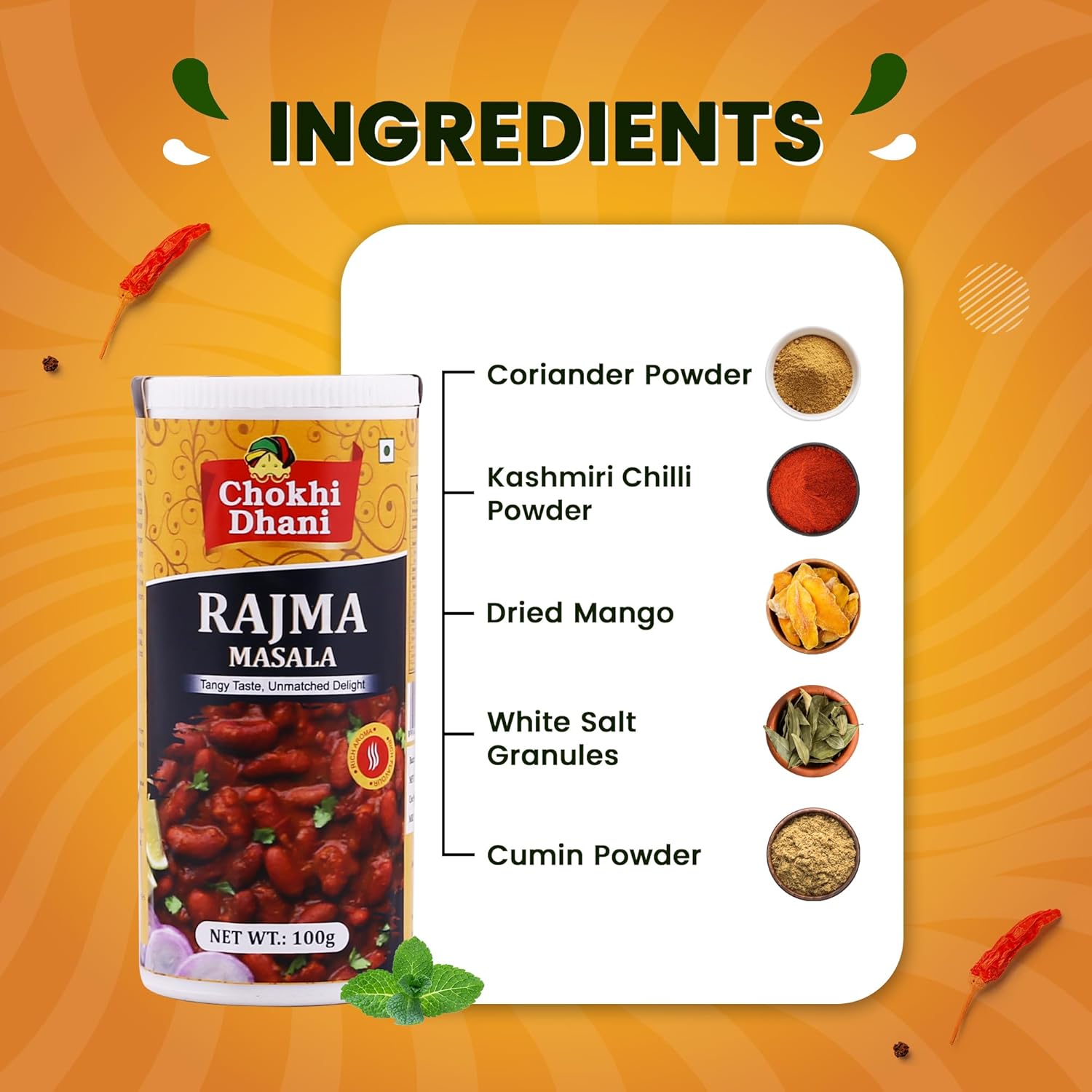Rajma Masala 100g | Punjabi Rajma Curry Masala | Dhaba Style Gravy Spice Mix | Authentic Indian Rajma Masala Powder | Rich & Aromatic | No Artificial Flavours