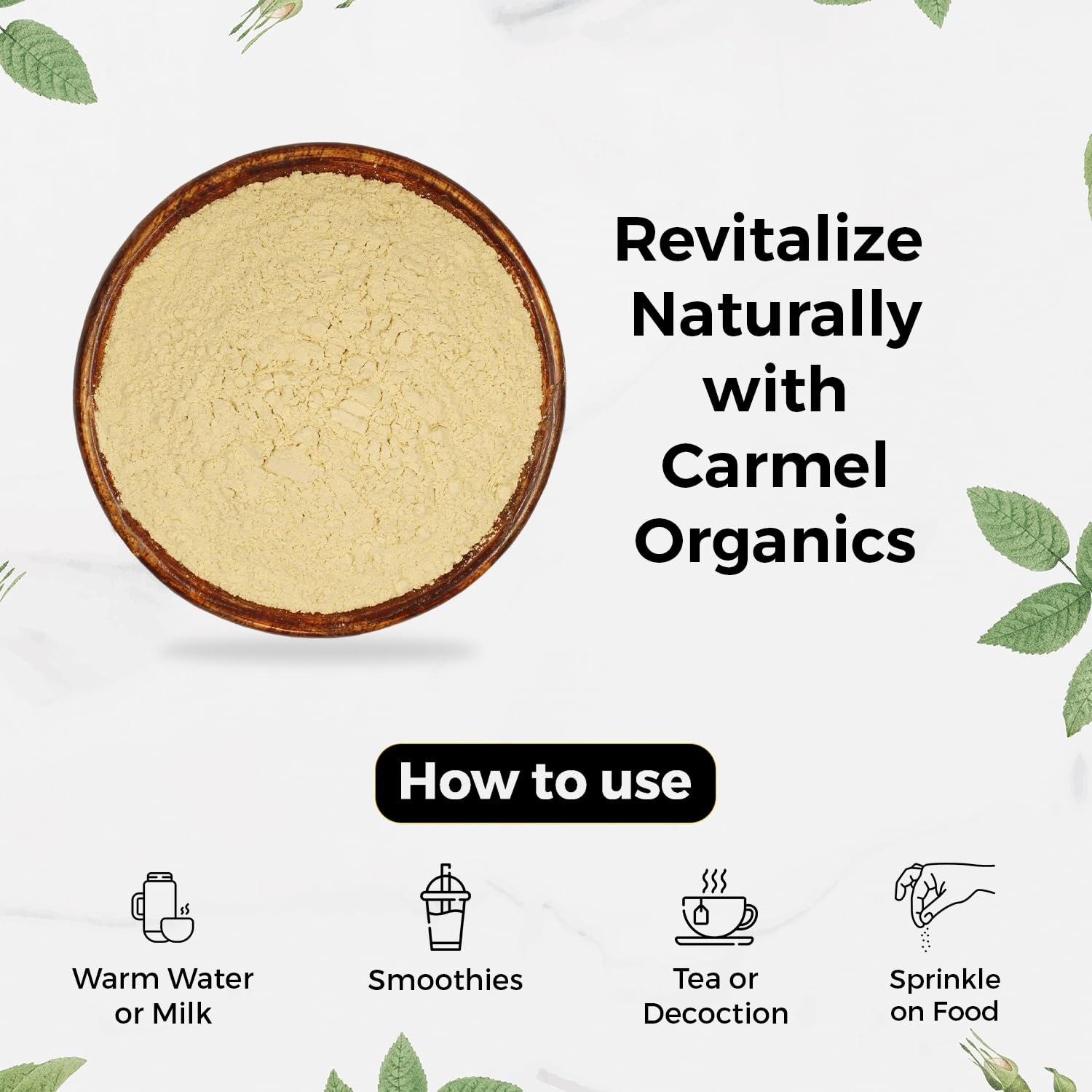 Ashwagandha Root Powder (227 Grams)|Jaivik Bharat Certified|Pure|Natural|Helps Fight Anxiety & Stress|Ashwagandha Podi/Amukkara Kizhangu/Asvagandha Churna