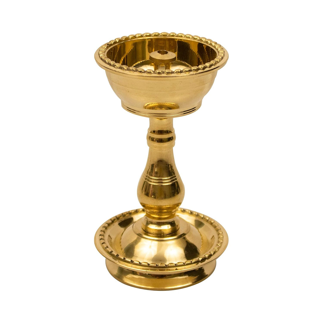 Traditional Brass Diya for Puja | Pooja Aarti | Arti Deepak Deepam Oil Lamp for Home Temple Puja Articles Decor Gifts- Udupi Nandha Stand