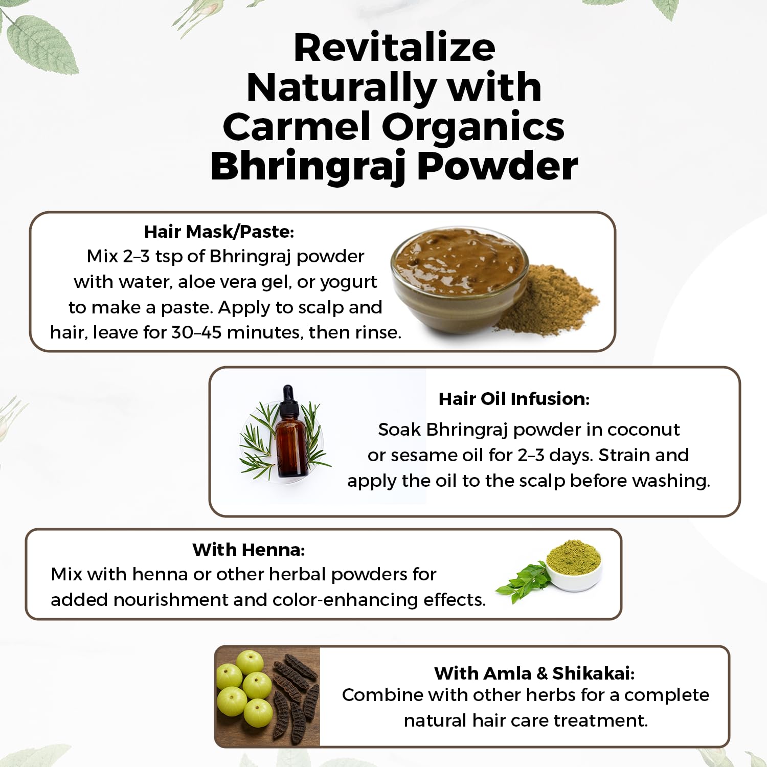 Bhringraj Powder 227 Grams for Hair Care for Hair Growth, Scalp Health & Dandruff Control | Natural | No Added Preservatives and Additives| Karisalankanni