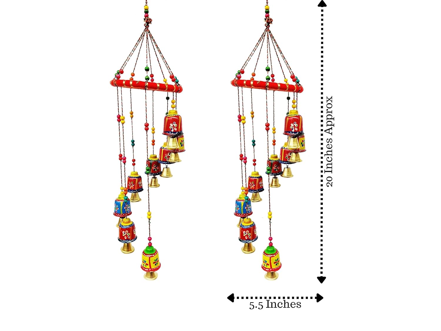 Handcrafted Rajasthani Door & Wall Hanging Home Décor, Balcony Decor Hanging, Home Furnishing, Diwali Gift, Corporate Gift, Home Decor Items (Pack of 2, Multi-Colour)