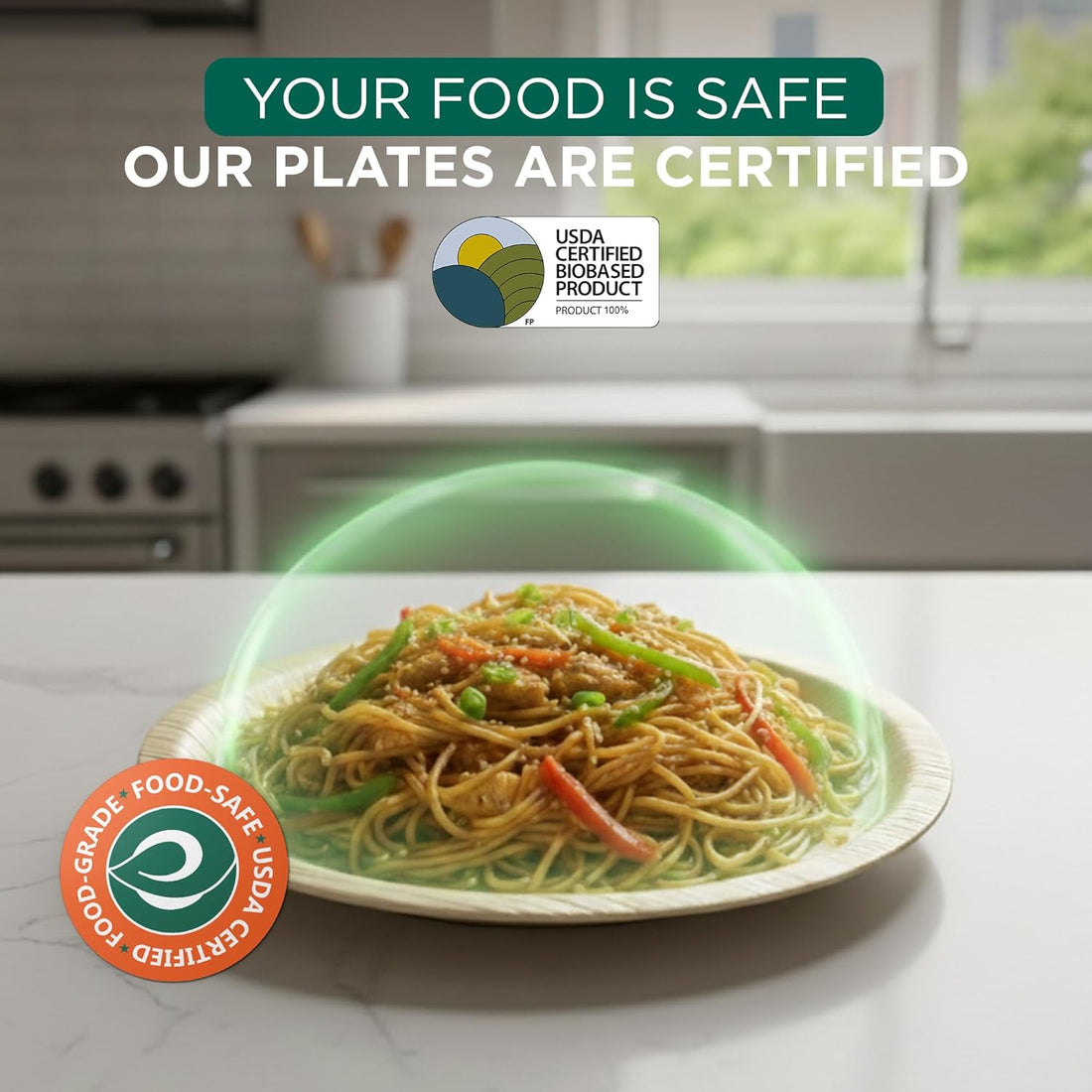 [10 inch, 25-Pack Areca Palm Leaf Round Plates | Disposable Big Size Pooja Plates Eco-Friendly Biodegradable Like Bamboo Wood Plates | Party, Wedding, Event Plates (25 cm)