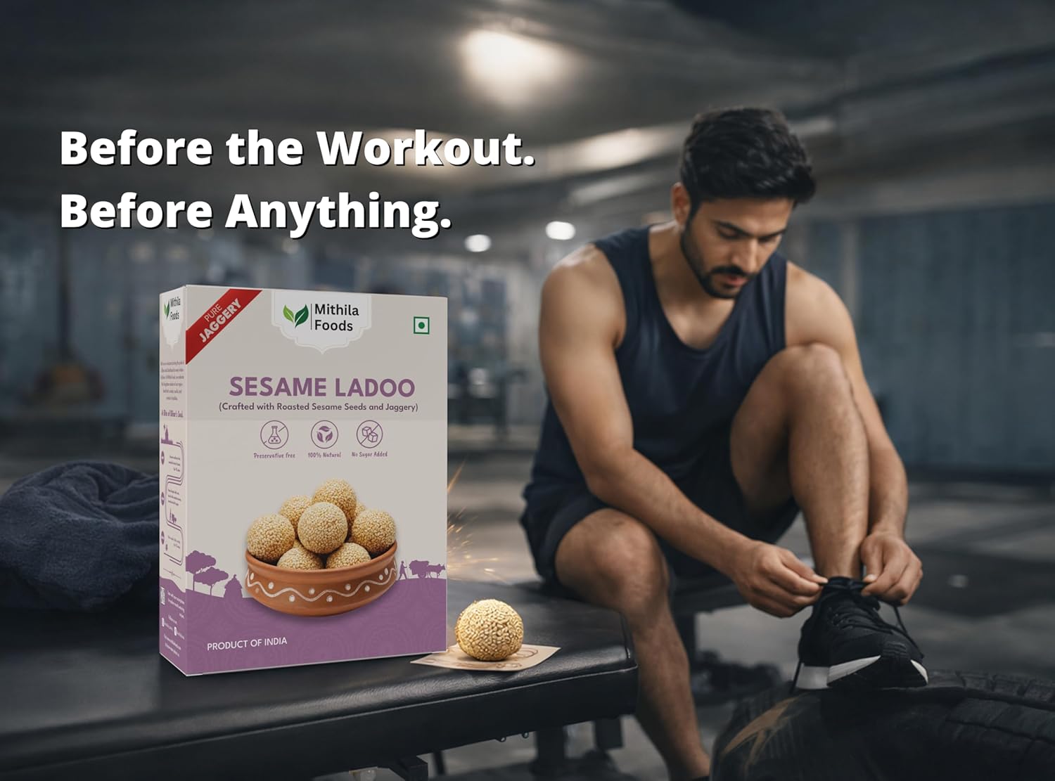 250g White Sesame Laddoo (Safed Til Laddu) with Pure Jaggery| Traditional Til Gud Laddu | Iron & Calcium Rich | No Preservatives | Winter Special Healthy Sweet | Authentic Taste of Bihar