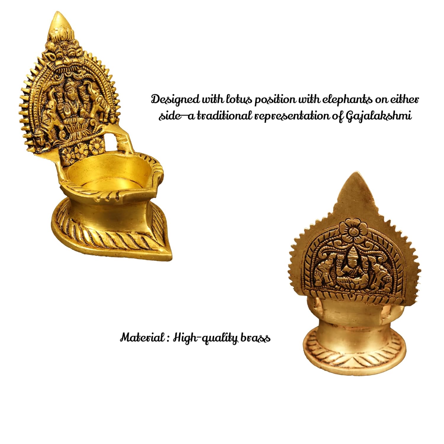 Traditional Brass Varagi Kamachi Diya for Puja Deepam Oil Lamp for Home |Kamatchi Devi Maa|Kamatchi Amman Vilakku[Weight:560g]-Antique Kamachi Diya