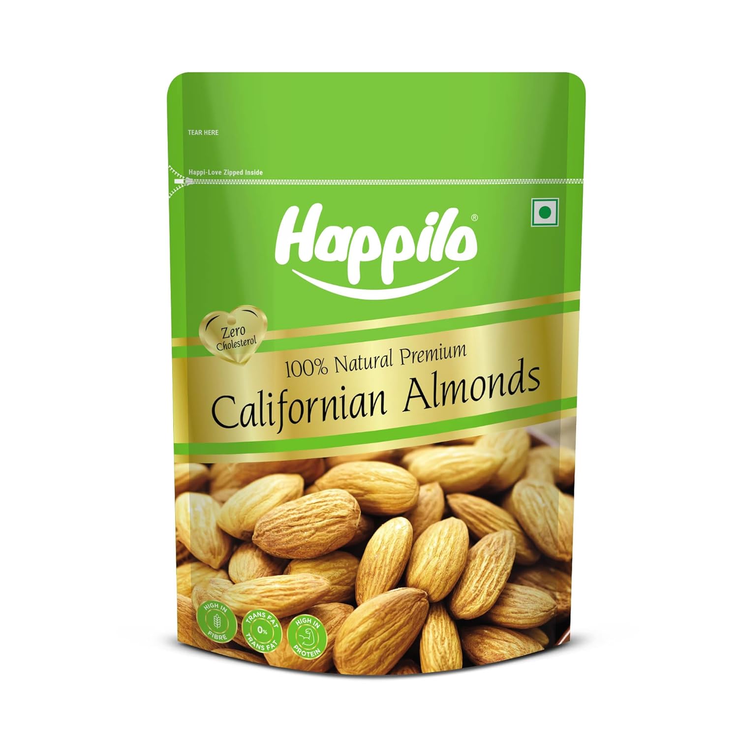 Premium Natural Californian Almonds 500g | Badam Giri, Healthy Snacks, Dry Fruits | Crunchy Nuts | High in Fiber | Rich in Protein | Magnesium | Phosphorus | Dietary Fibre | Zero Cholesterol