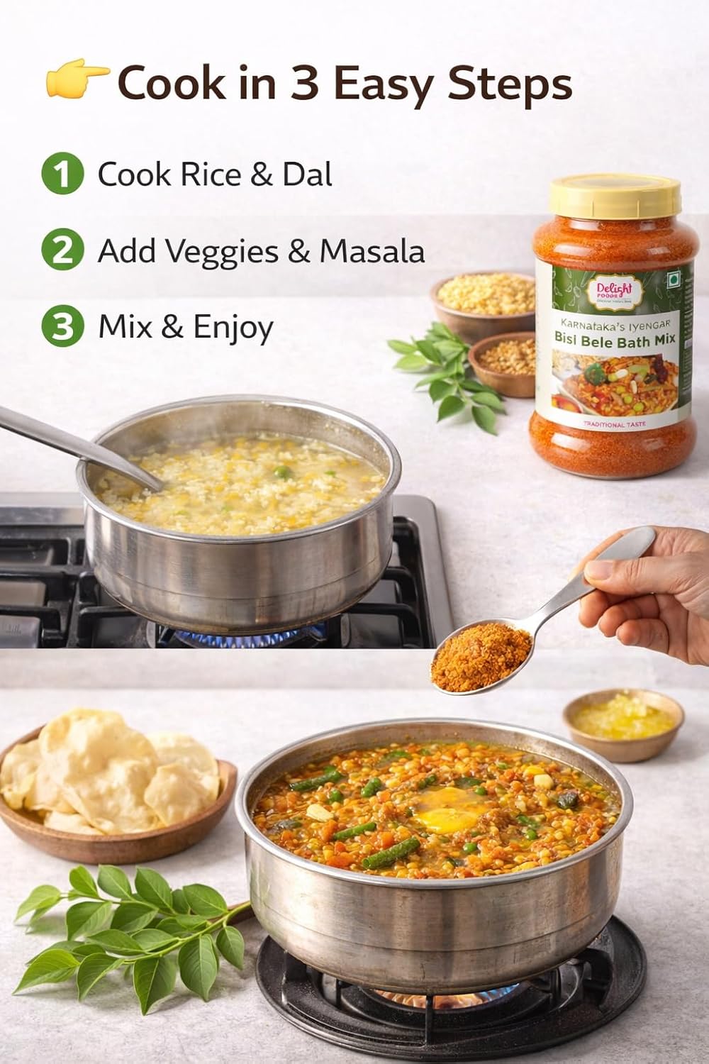 Karnataka Iyengar Bisi Bele Bath Masala Powder 250g | Authentic South Indian Spice mix | Traditional Iyengar Recipe | No Added Preservatives