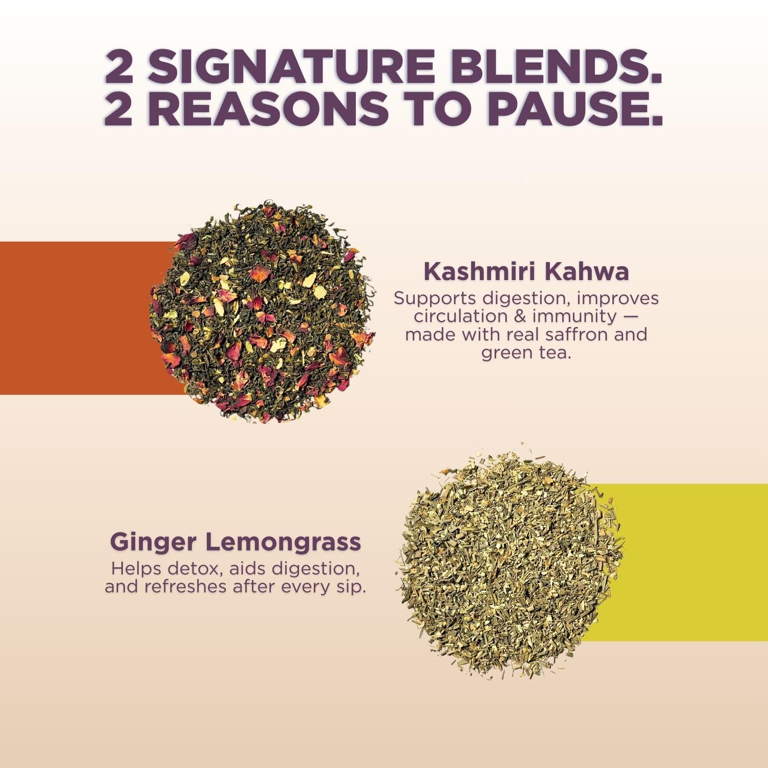 Tea Gift Set with Infuser | 2 Loose Leaf Tins – Kashmiri Kahwa & Ginger Lemongrass (50g Each) | Soothing Green & Herbal Fusion | Tea Gift Pack for Tea Lovers | Wedding, Anniversary & Birthday Gift
