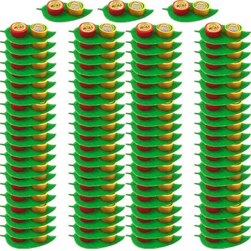 Kumkum and Turmeric Powder Combo Leaf Set - (Pack of 50)