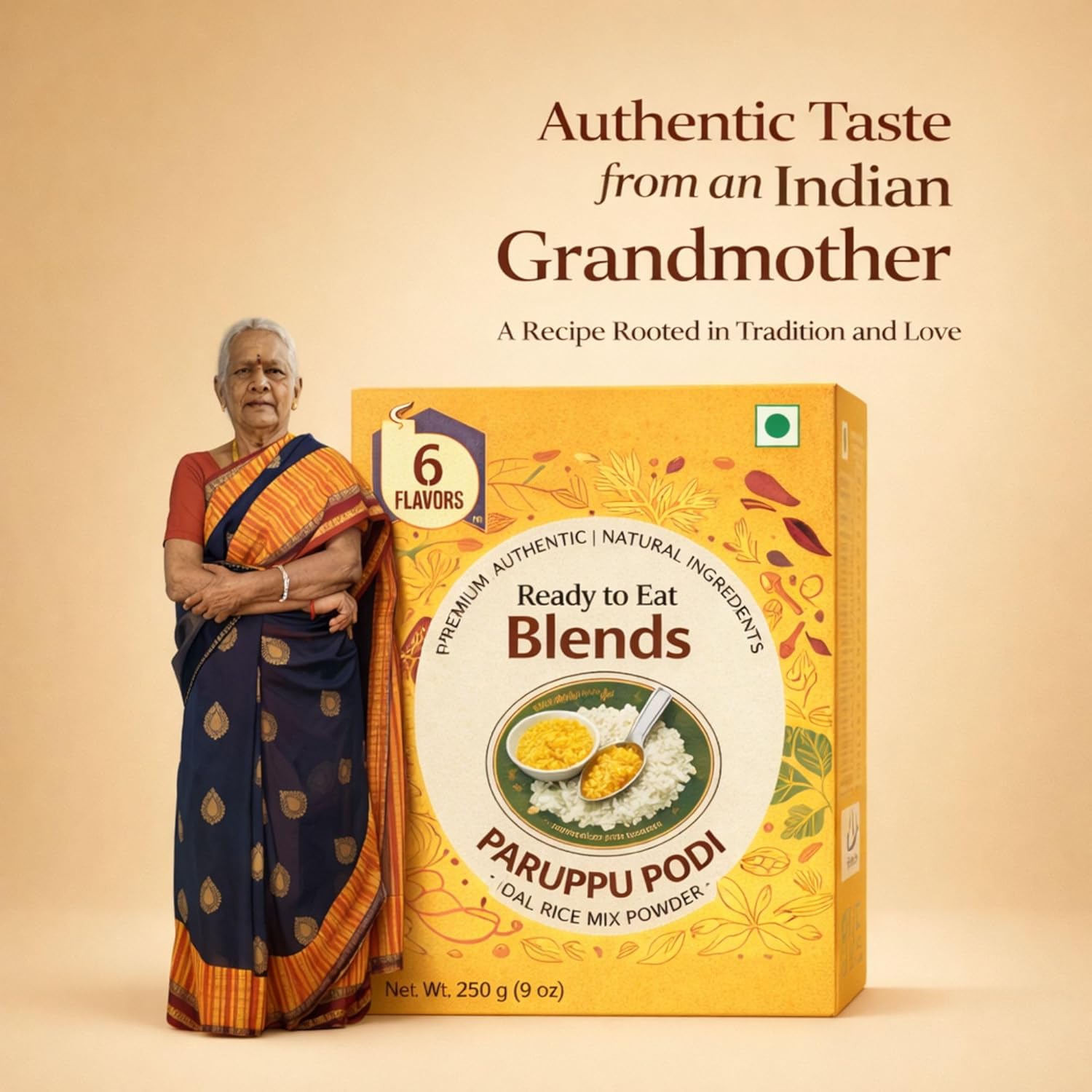 Paruppu Podi Powder 250g | Dal Rice Mix Powder | Protein Rich South Indian Chutney Powder for Idli, Dosa & Rice | Toor Dal & Channa Dal Podi Masala | No Onion No Garlic No Preservatives
