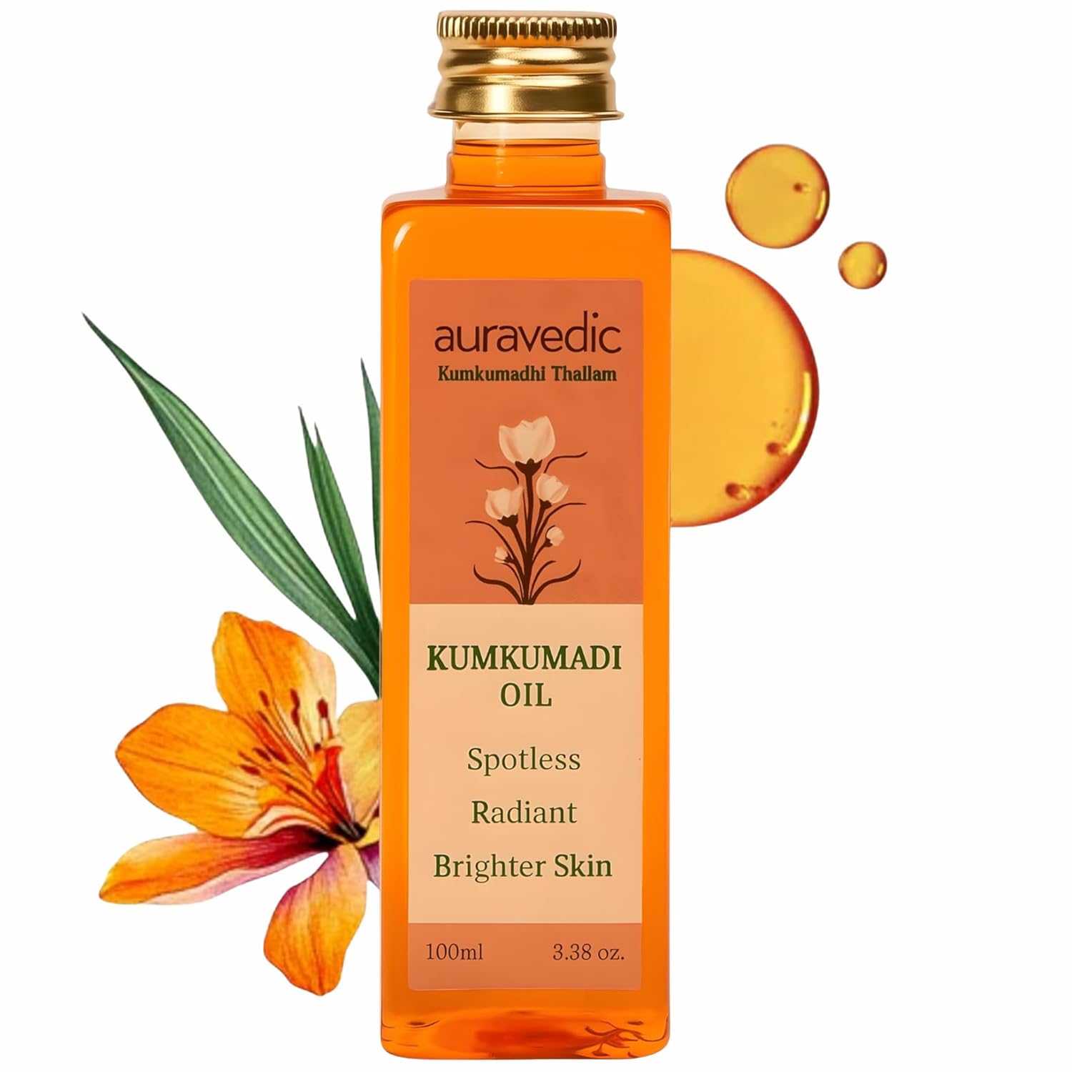 Kumkumadi Oil For Face 100 Ml, Kumkumadi Tailam Face Oil For Glowing Skin, Dark Spot Corrector Face Serum