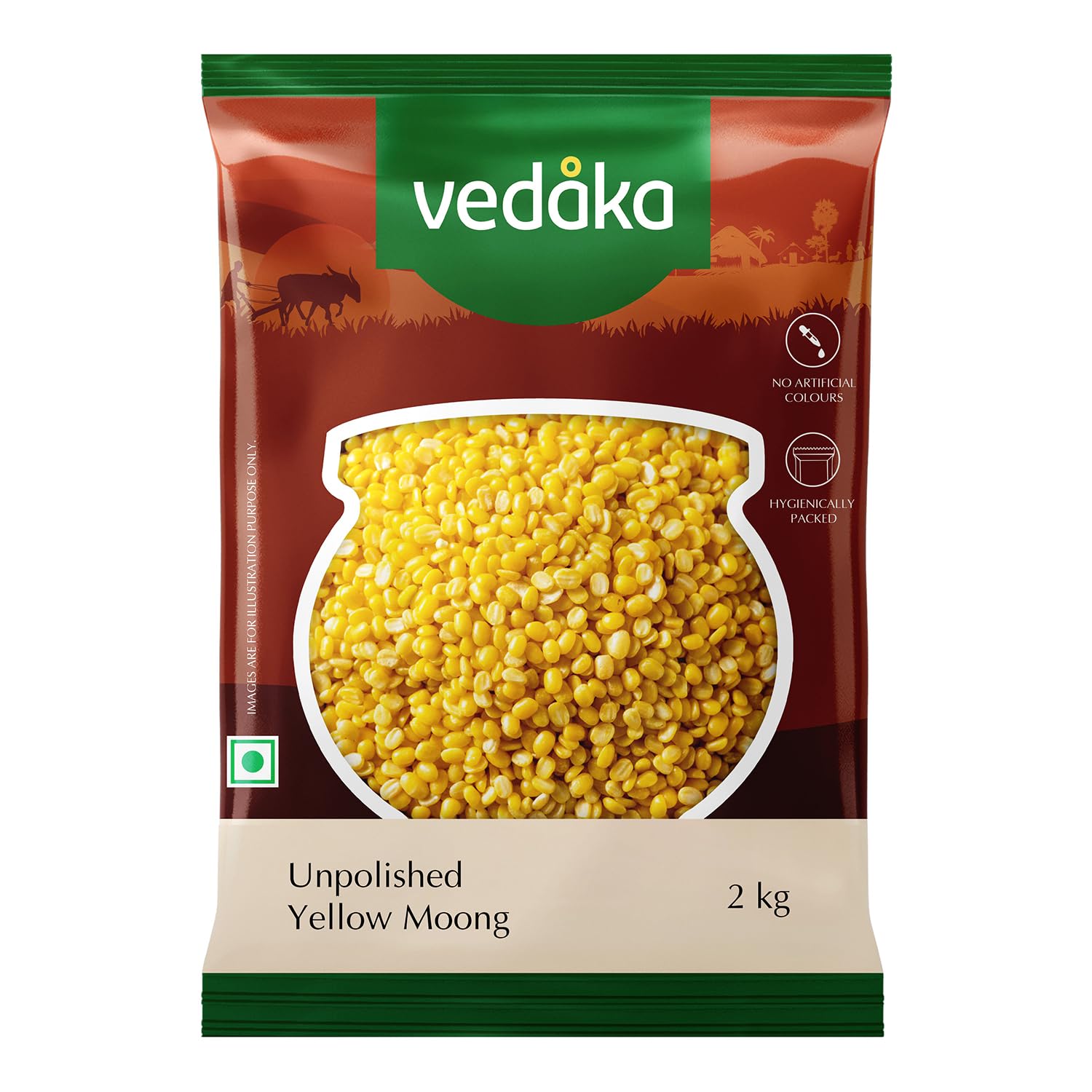 Unpolished Yellow Moong Dal | 2 Kg | Popular Yellow Moong Dal | Naturally Rich In Protein | Naturally Cholesterol-Free