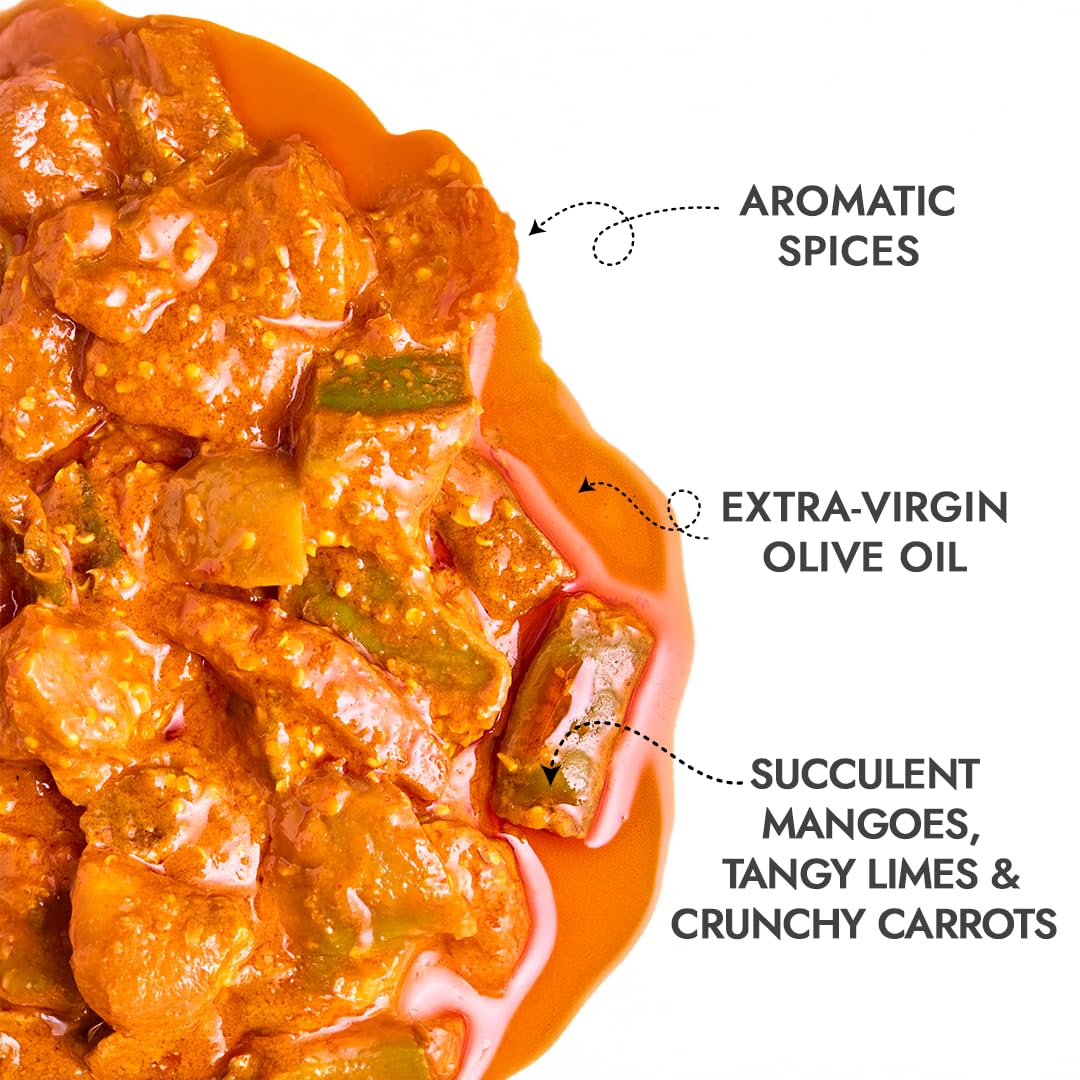 Mixed Pickle | Spicy, tangy & textured | A flavour-packed mix of veggies in 100% Olive Oil. | 275 g