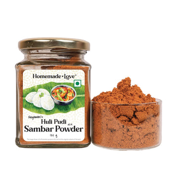 Sambar Powder Huli Pudi (120g) | Authentic South Indian Sambhar Masala | Aromatic Spice Blend for Idli, Dosa, Vada & Rice | 100% Natural | No Preservatives or Artificial Flavours