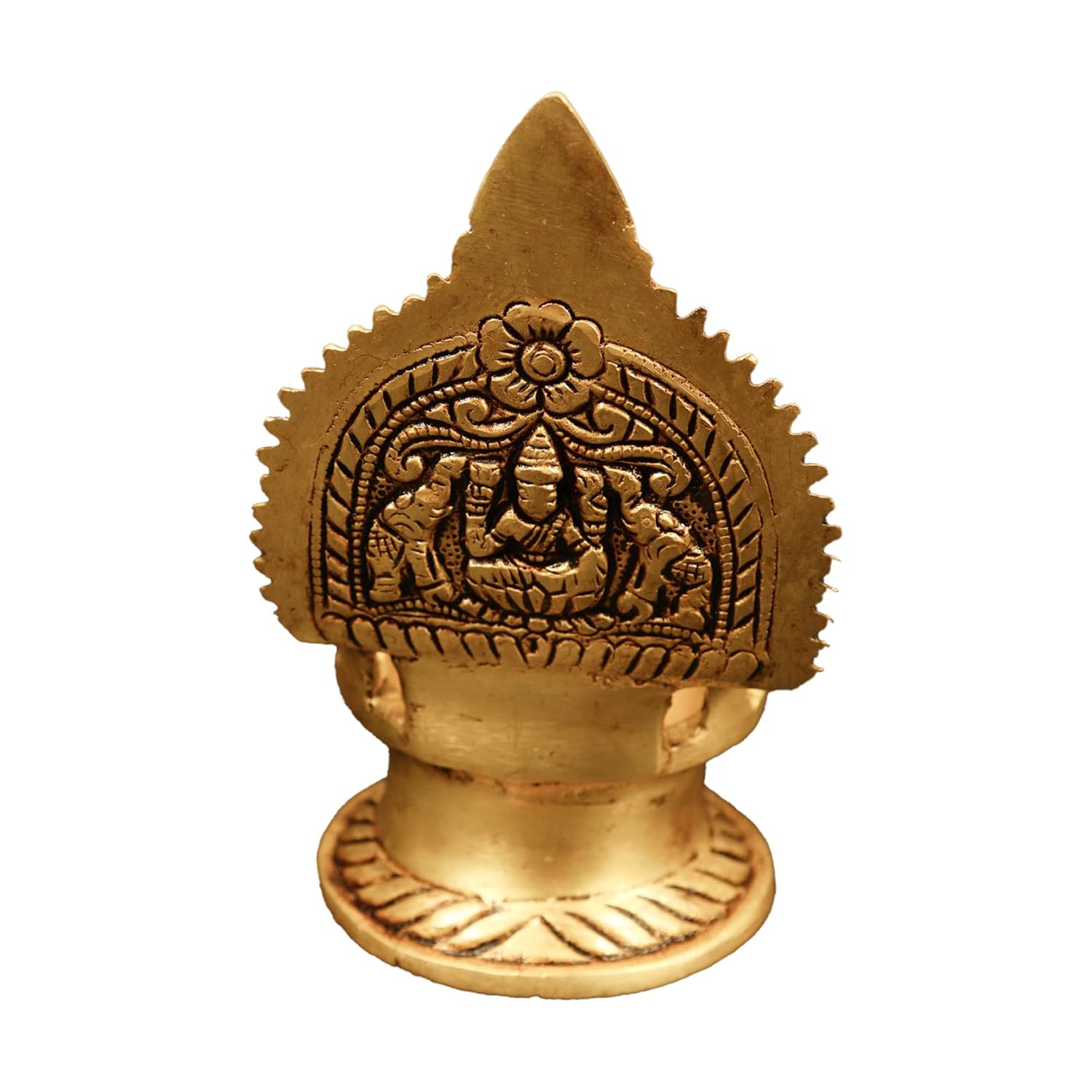 Traditional Brass Varagi Kamachi Diya for Puja Deepam Oil Lamp for Home |Kamatchi Devi Maa|Kamatchi Amman Vilakku[Weight:560g]-Antique Kamachi Diya