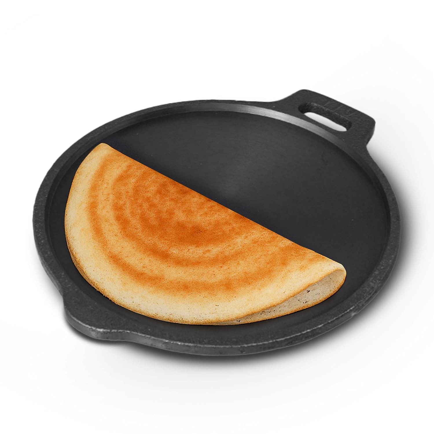 Super Smooth Cast Iron Tawa for Dosa/Chapathi | 27.6cm/10.8 inch, 2.8kg | Induction Friendly | Naturally Nonstick, Pre-Seasoned Tawa, No Chemical Coating