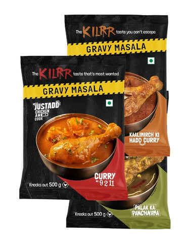 Chicken Gravy Masala, Variety Pack of 3 | Curry No. 9211, Kaalimirch ki Haddcurry and Palak Ka Panchnama | Zero Fuss Cooking and Ready in 30 Minutes | Just Add 500g Chicken