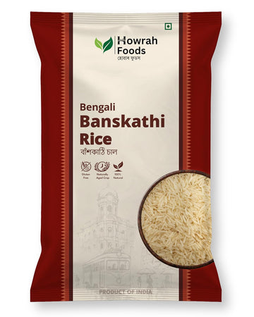 Premium Banskathi Rice 1 Kg | Long Grain Bengali Daily Staple | Baskathi Chaal | Soft Fluffy Non Sticky | Everyday Rice for Dal Mach Bhaja Jhol | Authentic Taste of Bengal