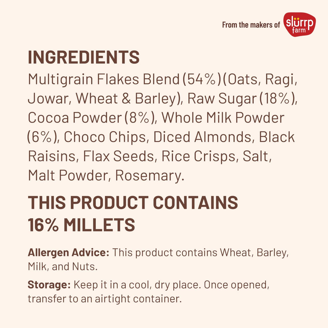 Mille High PROTEIN Chocolate Oatmeal with Fruit & Nuts | Power of 5 grains - Oats, Ragi, Jowar, Barley, Wheat | Flax seeds, Almonds, Raisins | Healthy High Fibre Breakfast Cereal | 400g