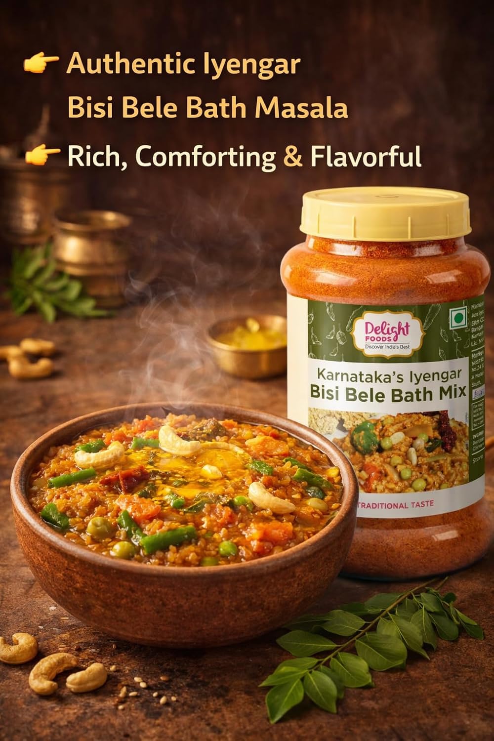 Karnataka Iyengar Bisi Bele Bath Masala Powder 250g | Authentic South Indian Spice mix | Traditional Iyengar Recipe | No Added Preservatives