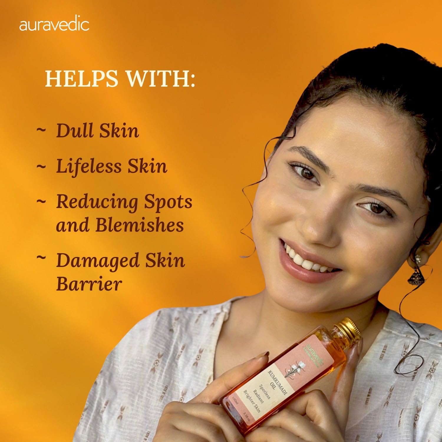 Kumkumadi Oil For Face 100 Ml, Kumkumadi Tailam Face Oil For Glowing Skin, Dark Spot Corrector Face Serum