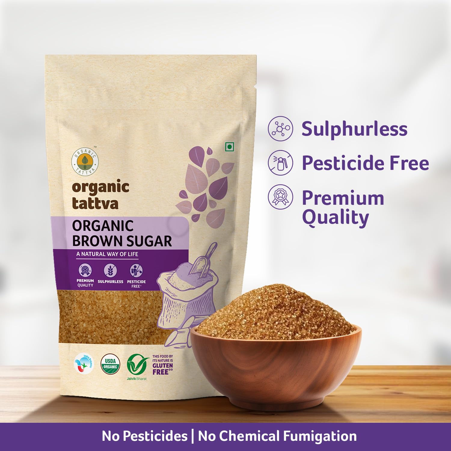 Brown Sugar 1kg | USDA Certified Natural Brown Sugar for Healthy Sweetening | Organically Processed from Fresh Sugarcane