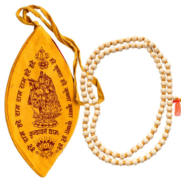 Tulsi Mala Original with Gomukhi Japa Mala Bag | Tulsi Mala 108 Beads Original with Japa Mala Bag | Tulsi Japa Mala 108 beads with bag | Pack of 2 Items