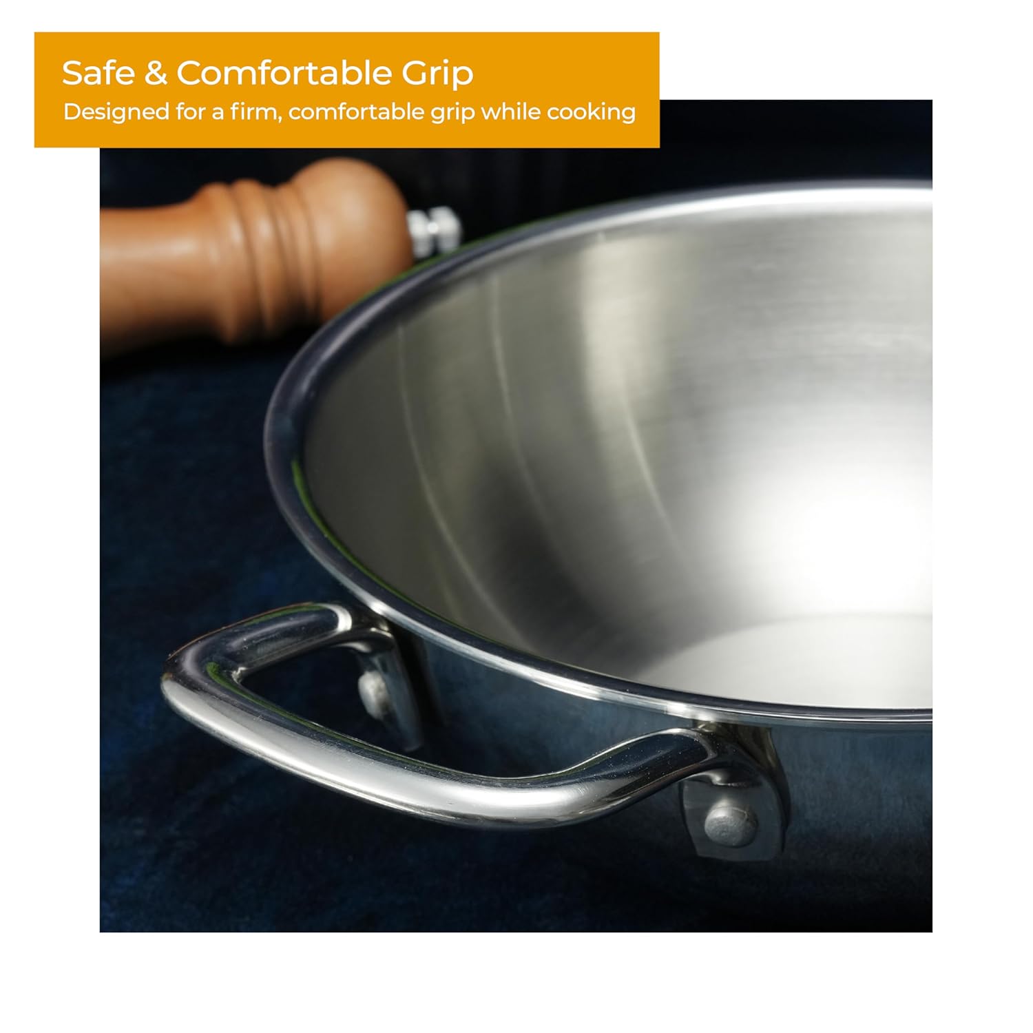 Triply 5 piece cookware set|Triply Kadai, Frypan, Saucepan & Tadka Pan for Cooking | 20cm Kadai (1.7L)& Fry Pan (1.2L) 20cm| 14cm Saucepan (1.2L) & Tadka Pan 10 Cm with Common Lid (LLTPDK009)|Induction and Gas Stove Compatible
