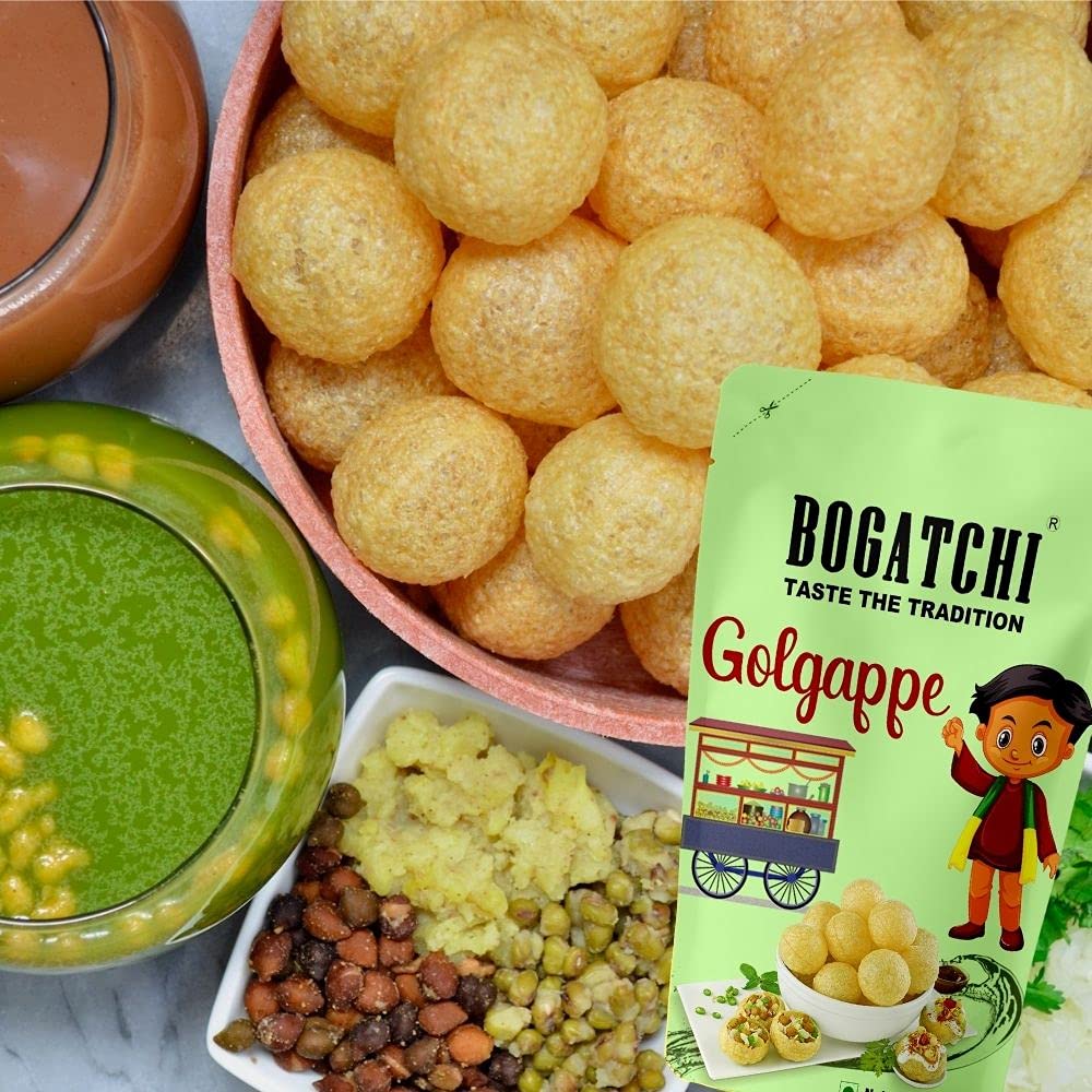 Ready-to-Eat Pani Puri Pellets 400g | Fry or Microwave Golgappa Papad | Instant Pani Poori Kit | Crispy & Hygienic Street Food Snack | Made with Premium Ingredients | Jumbo Family Pack