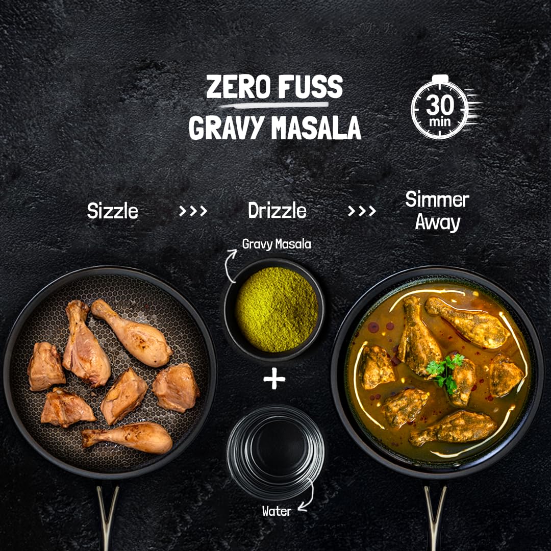 Chicken Gravy Masala, Variety Pack of 3 | Curry No. 9211, Kaalimirch ki Haddcurry and Palak Ka Panchnama | Zero Fuss Cooking and Ready in 30 Minutes | Just Add 500g Chicken