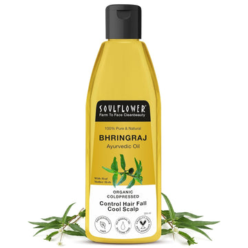 Maha Bhringraj Oil for Hair growth 225ml | Natural Hair Growth, Strengthening & Nourishing Roots | Anti-Dandruff, Cooling Scalp Relief | Coconut & Sesame Oil Blend | Pure & Organic