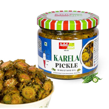 Authentic Karele ka achar 300gm | Bitter Gourd Pickles | north indian Karela Pickle in fresh mustard oil Glass Jar